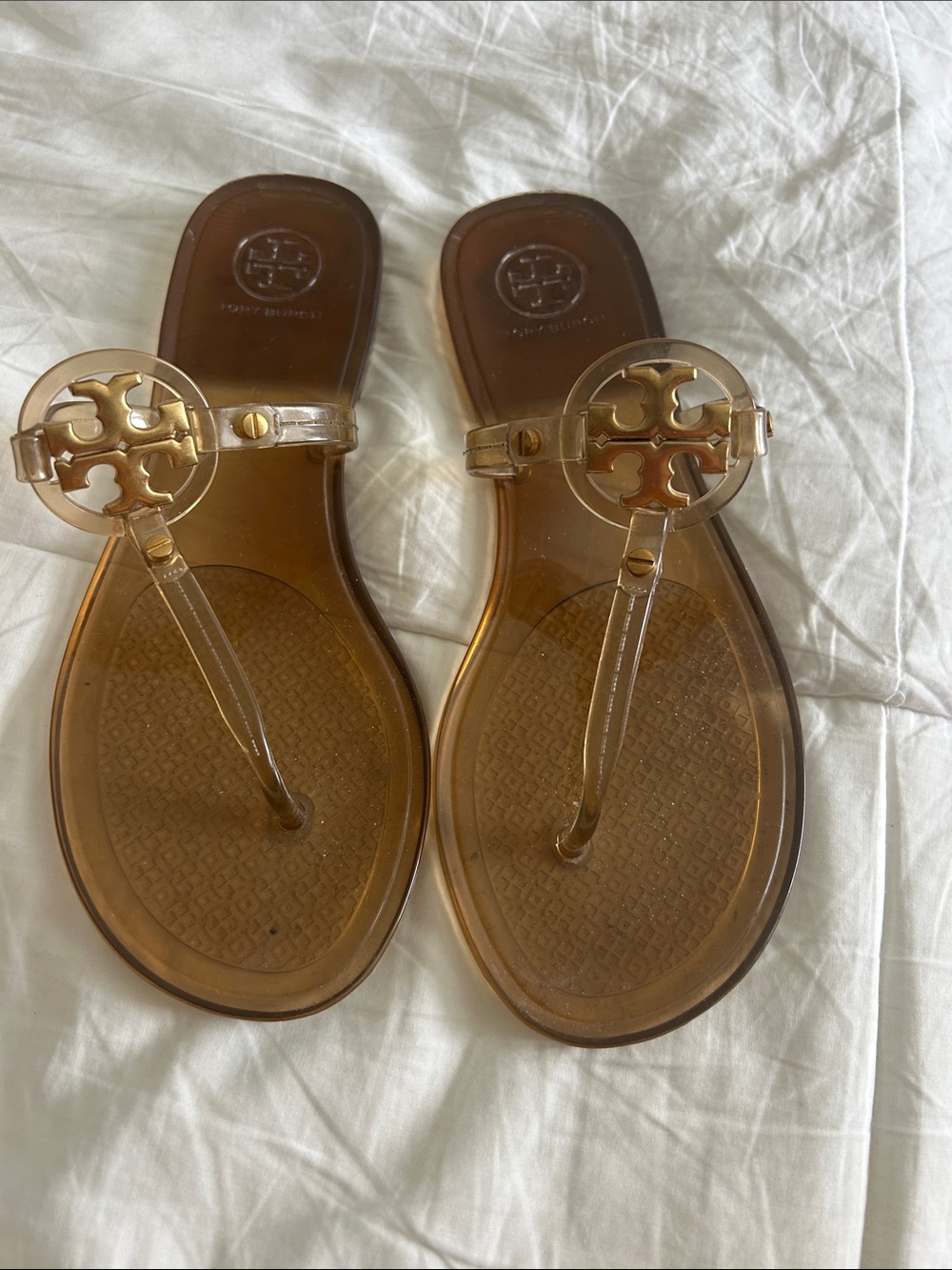 Tory Burch Amber Clear Miller Jelly Sandals